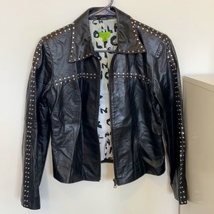 John Carlisle Studded Leather Jacket Size M
